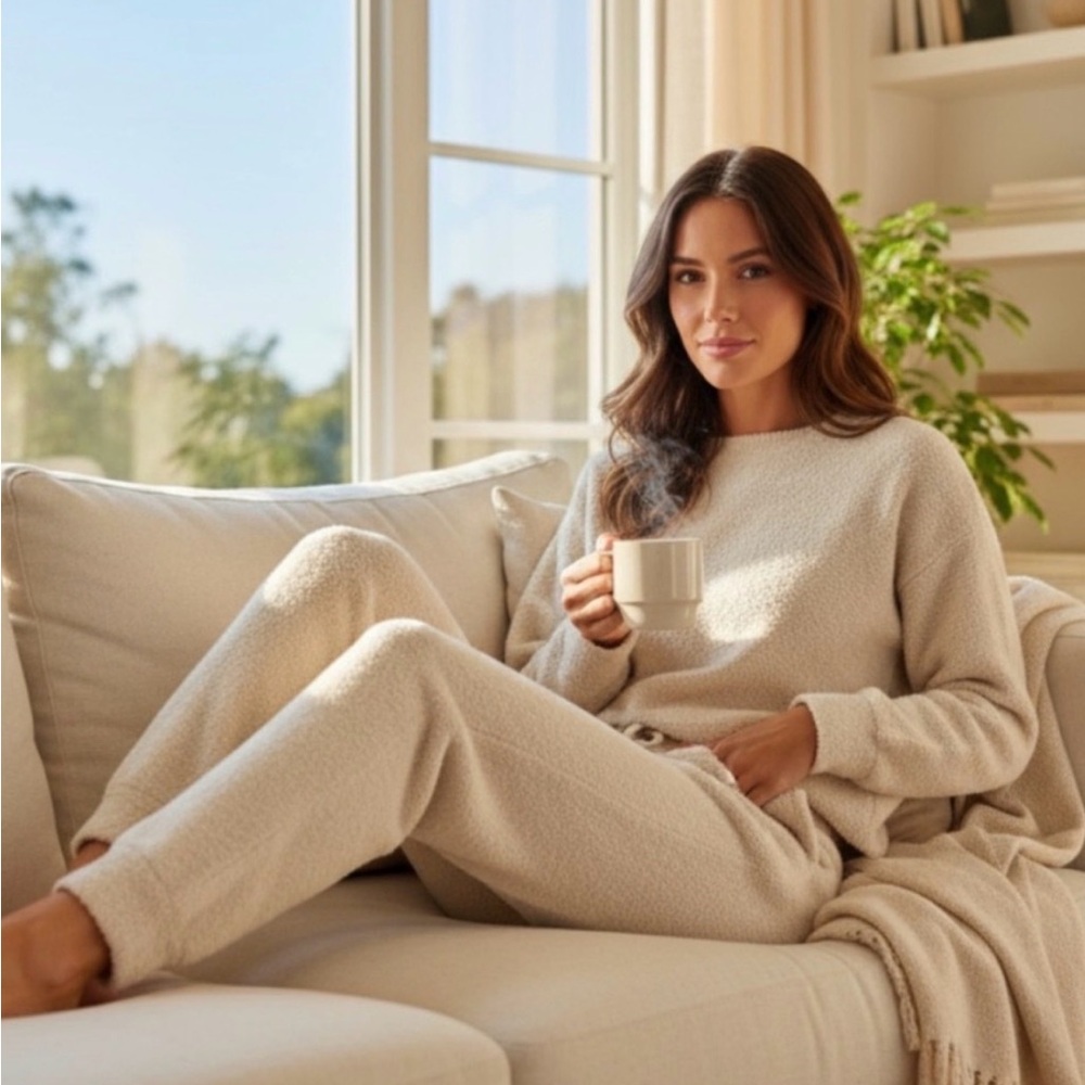 Anthro Cupcakes & Cashmere Teddy Lounge Pajama Set Size S